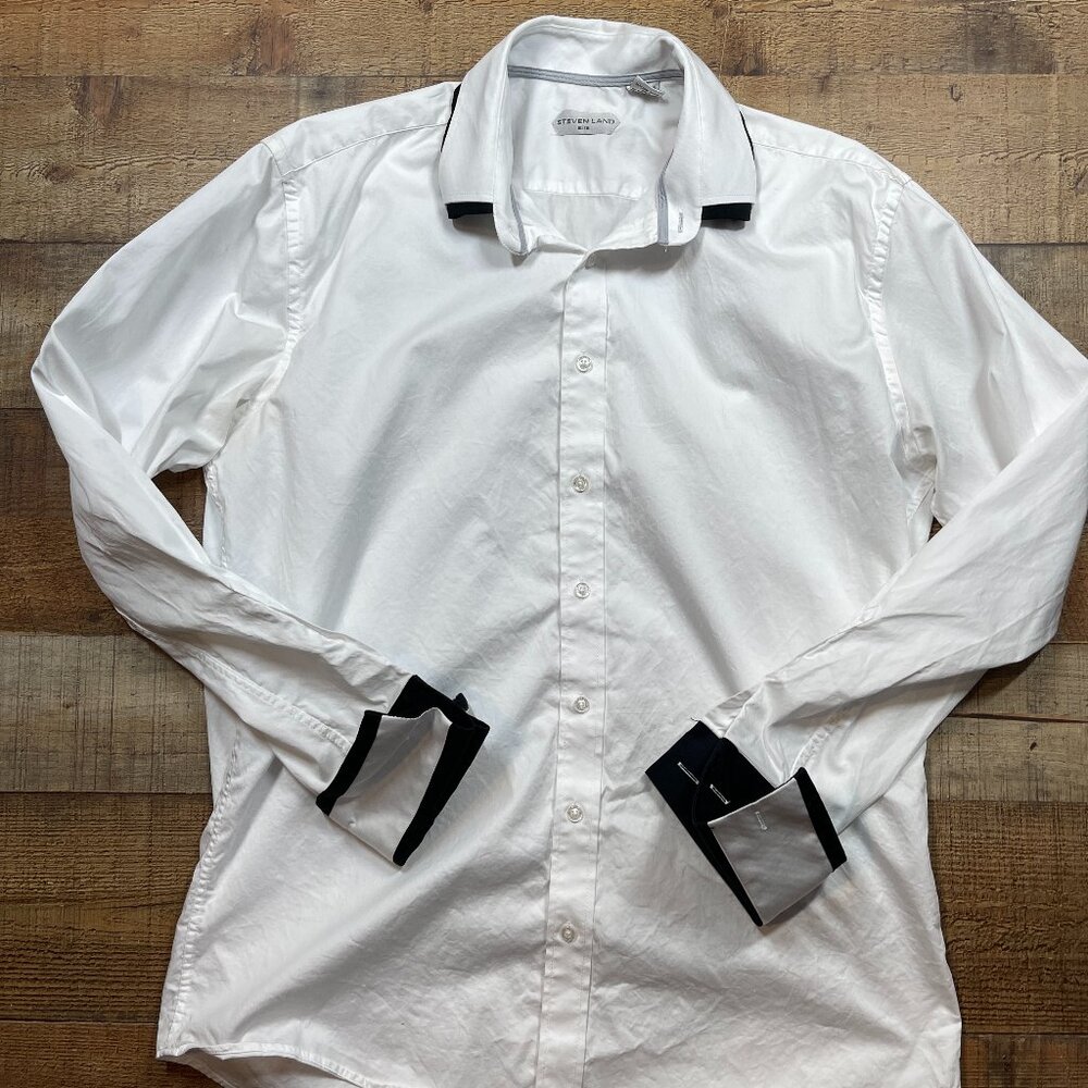 Steven Land Elite French Cuff Dress Shirt size 16.5, 34/35